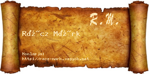 Rácz Márk névjegykártya